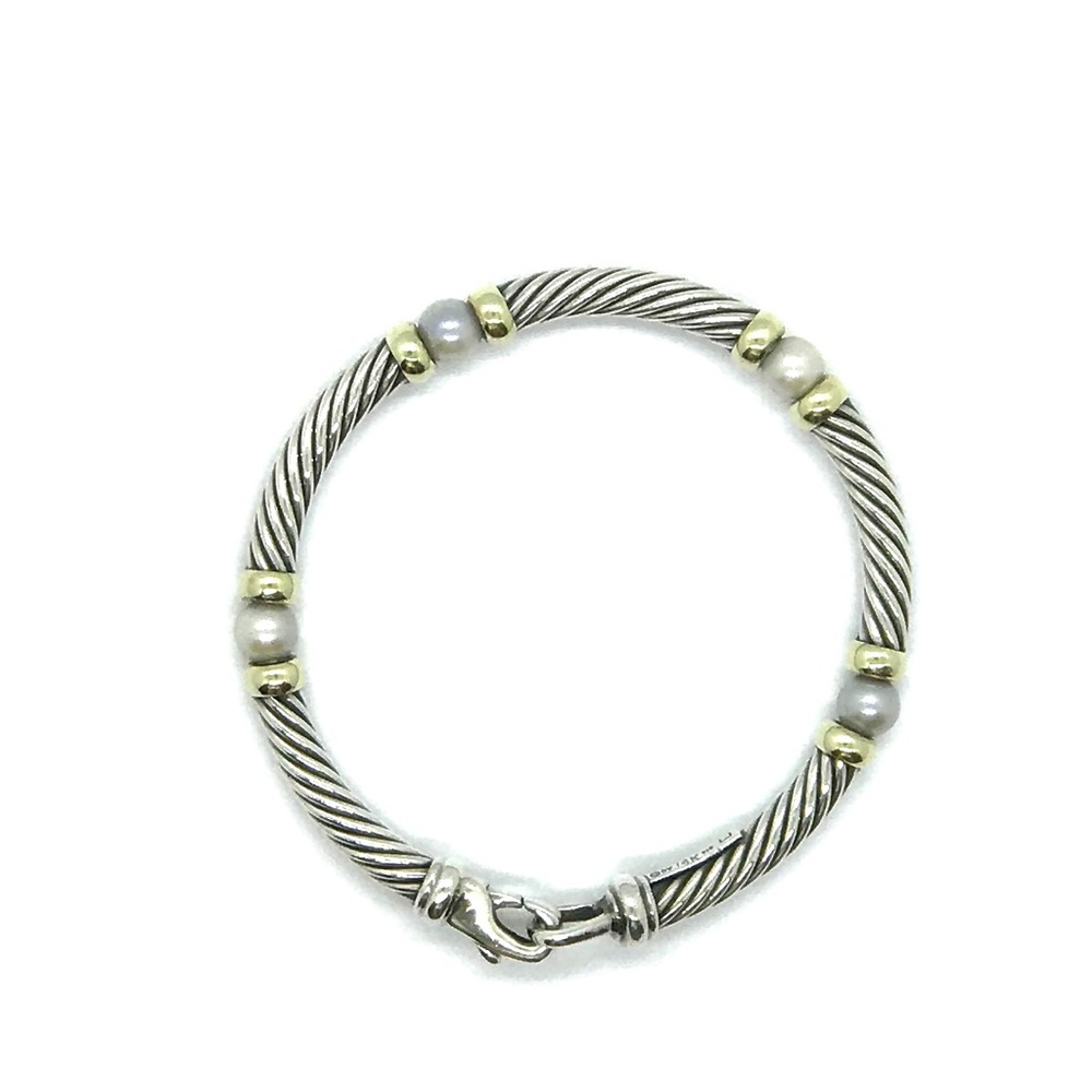 David Yurman Hampton cable bracelet with pearls